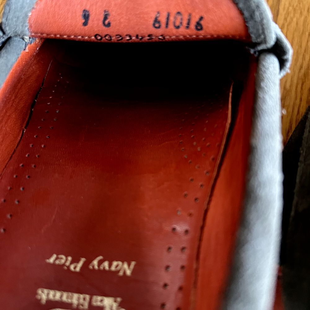 Allen Edmonds Navy Pier Green Orange Suede Loafers Shoes Mens Size 9‎ Rare - Picture 8 of 8